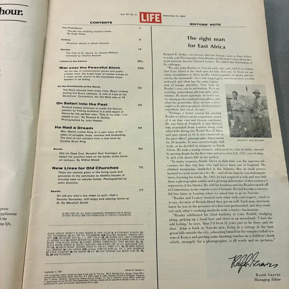 Vintage 1969 LIFE Magazine Coretta Scott King MLK He Had a Dream See Descr